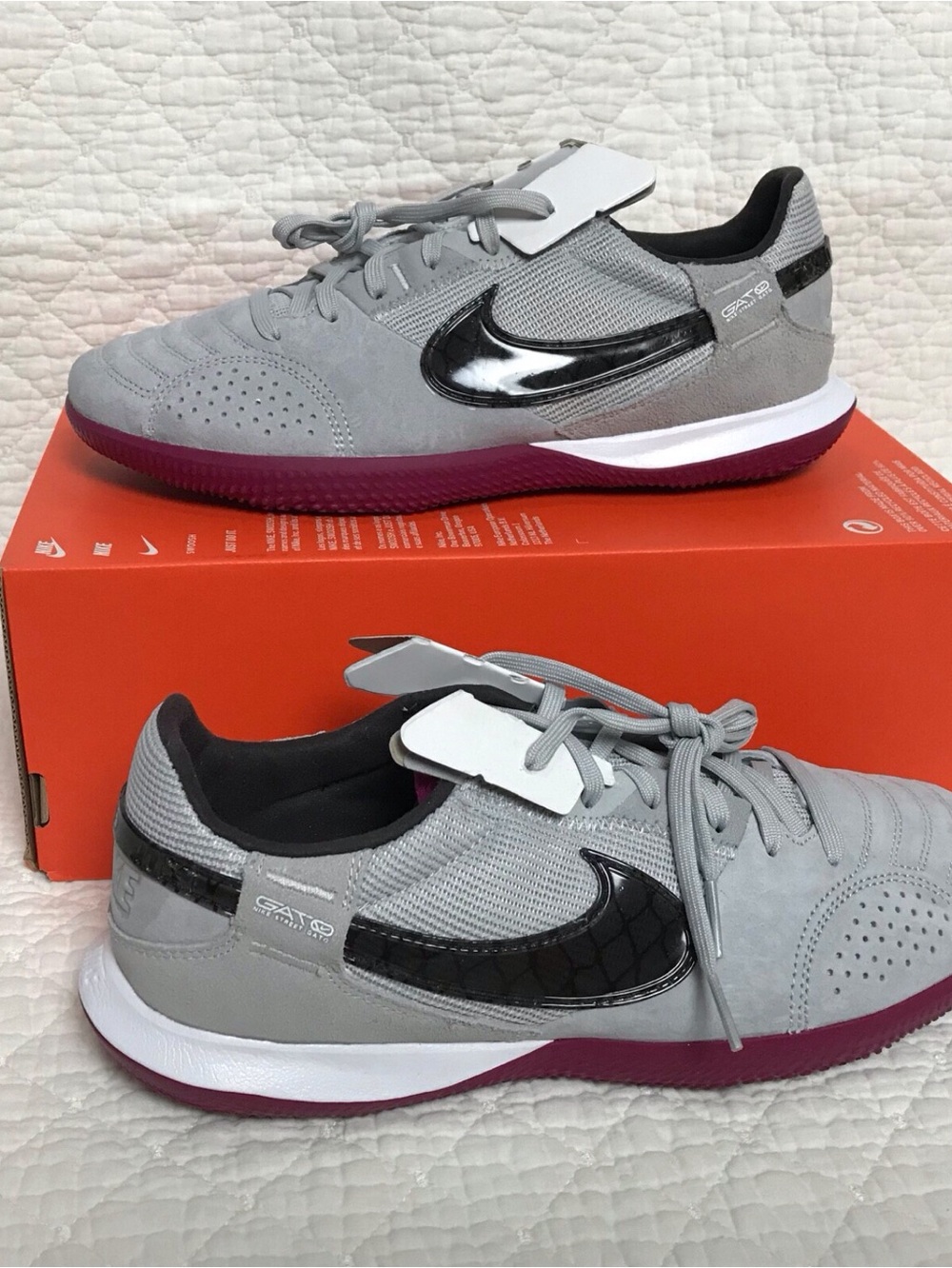 Nike Streetgato Indoor Soccer Shoes Mens SZ 11.5 Gray Fog DC8466-021 NWOB